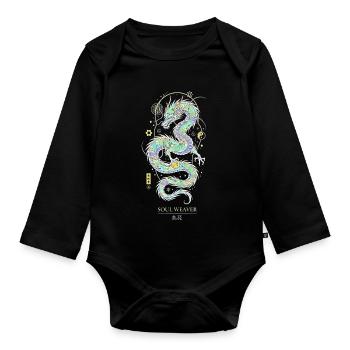 Soul Weaver Dragon Mystic Soul Spirit - Organic Longsleeve Baby Bodysuit - black - Front