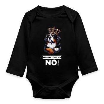 Before You Ask Bernese Mountain Dog Mountain Dogs - Organic Longsleeve Baby Bodysuit - black - Front