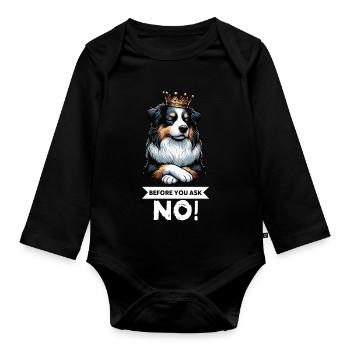 Avant de demander aux Australian Shepherds Aussie Aussies - Body Bébé bio manches longues - noir - Devant