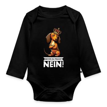 Avant que vous ne demandiez : teckel, propriétaire de teckel, propriétaire de teckel - Body Bébé bio manches longues - noir - Devant