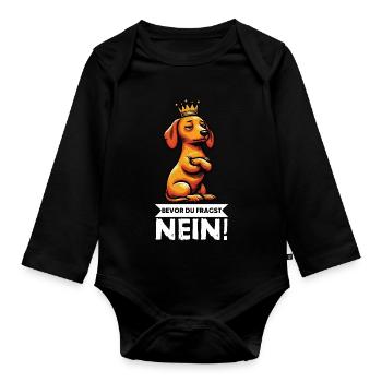 Avant que vous ne demandiez : teckel, propriétaire de teckel, propriétaire de teckel - Body Bébé bio manches longues - noir - Devant