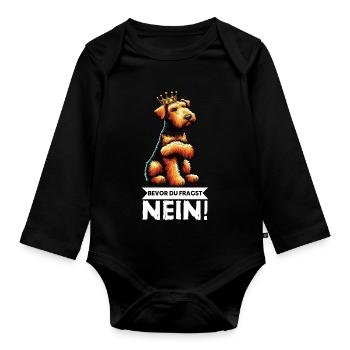 Avant que vous ne demandiez : Airedale Terrier Airedales - Body Bébé bio manches longues - noir - Devant