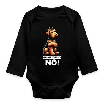 Avant de demander aux Airedale Terrier Airedales - Body Bébé bio manches longues - noir - Devant