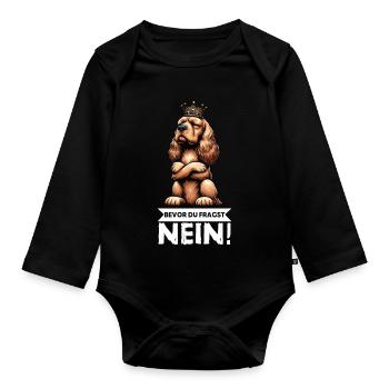 Before you ask: Cocker Spaniel Cocker Dog - Organic Longsleeve Baby Bodysuit - black - Front