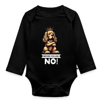 Before You Ask Cocker Spaniel Cockerhund - Organic Longsleeve Baby Bodysuit - black - Front