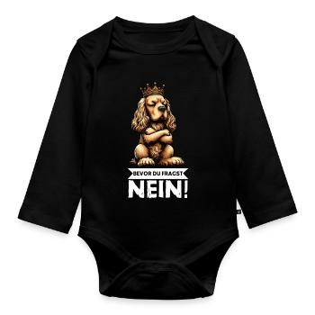 Before you ask: Cocker Spaniel Cocker Dog - Organic Longsleeve Baby Bodysuit - black - Front