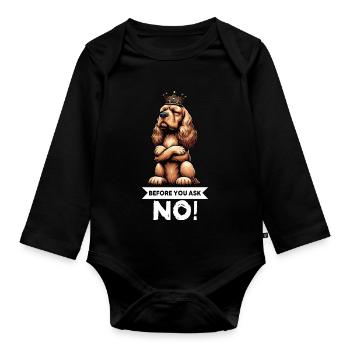 Before You Ask Cocker Spaniel Cockerhund - Organic Longsleeve Baby Bodysuit - black - Front