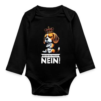 Bevor Du Fragst Beagle Beaglebesitzer Beaglehalter - Baby Bio-Langarm-Body - Schwarz - Vorne
