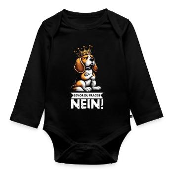 Bevor Du Fragst Beagle Beaglebesitzer Beaglehalter - Baby Bio-Langarm-Body - Schwarz - Vorne