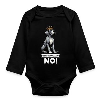 Before You Ask Great Dane Great Dane Owner - Organic Longsleeve Baby Bodysuit - black - Front
