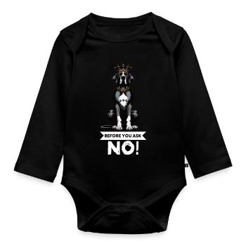 Before You Ask Great Dane Great Dane Owner - Organic Longsleeve Baby Bodysuit - black - Front