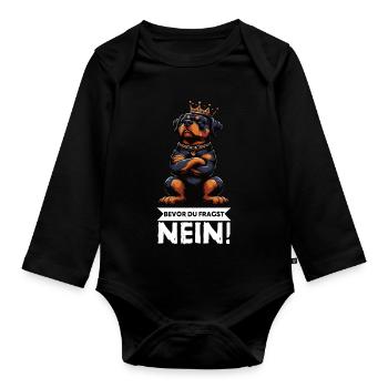 Avant que vous ne demandiez, pas de Rottweiler propriétaire de rottweiler - Body Bébé bio manches longues - noir - Devant