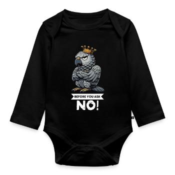 Before You Ask African Grey Parrot Parrot Parrot Holder - Organic Longsleeve Baby Bodysuit - black - Front