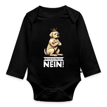 Before you ask: No Labrador Labrador owner - Organic Longsleeve Baby Bodysuit - black - Front