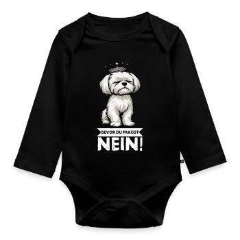 Avant que vous ne demandiez : No Malteser Malteserbesitzer - Body Bébé bio manches longues - noir - Devant