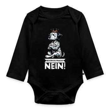 Before you ask No Dalmatian Dalmatian Dalmatian Keeper - Organic Longsleeve Baby Bodysuit - black - Front