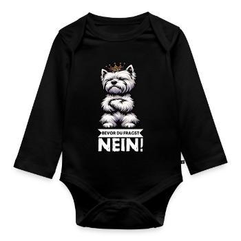 Avant que vous ne demandiez, pas de Westie Westland Terrier - Body Bébé bio manches longues - noir - Devant
