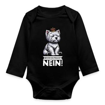 Avant que vous ne demandiez, pas de Westie Westland Terrier - Body Bébé bio manches longues - noir - Devant