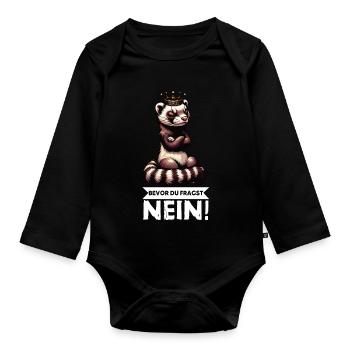 Before you ask No ferret ferret owner - Organic Longsleeve Baby Bodysuit - black - Front
