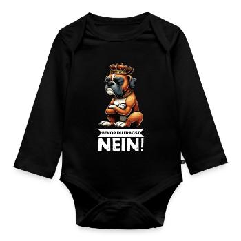 Avant que vous ne demandiez, sans boxer Boxer Boxer Boxer Boxer Dog - Body Bébé bio manches longues - noir - Devant