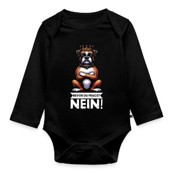 Avant que vous ne demandiez, sans boxer Boxer Boxer Boxer Boxer Dog - Body Bébé bio manches longues - noir - Devant