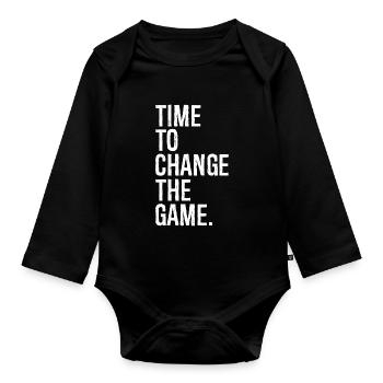 Il est temps de changer la donne - Body Bébé bio manches longues - noir - Devant