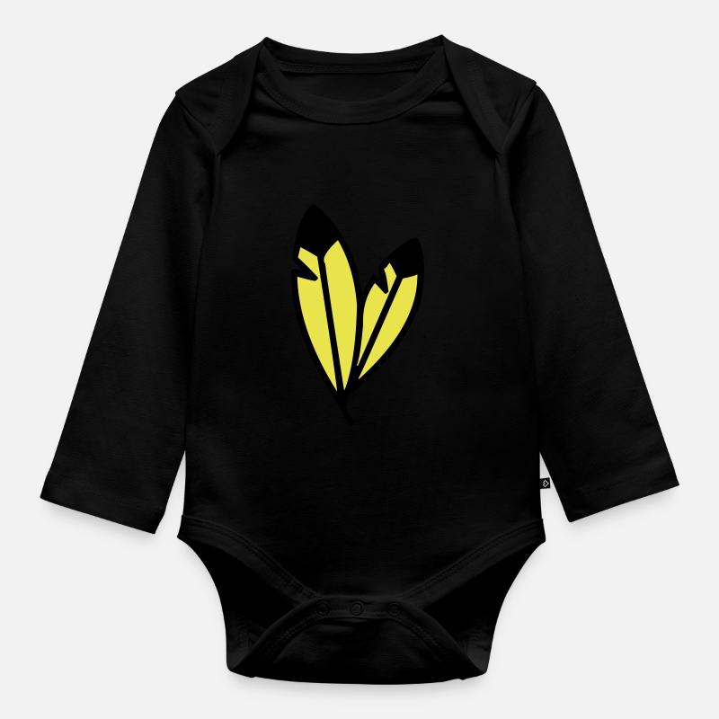 couleur des plumes - Body Bébé bio manches longues - noir