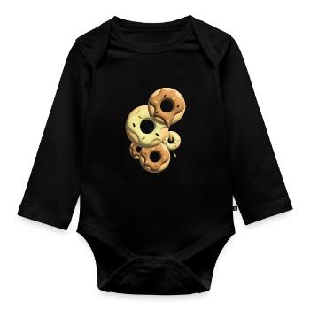 Fünf Leckere Donuts. - Baby Bio-Langarm-Body - Schwarz - Vorne