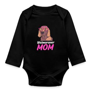 Weimaraner - Baby Bio-Langarm-Body - Schwarz - Vorne