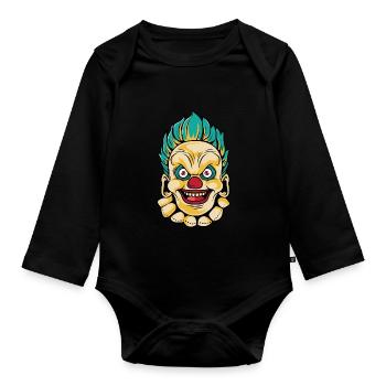 Evil Clown Entertainer Gift - Organic Longsleeve Baby Bodysuit - black - Front