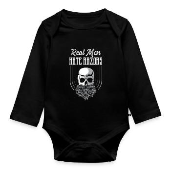 Hats Razor Barber Gift - Organic Longsleeve Baby Bodysuit - black - Front
