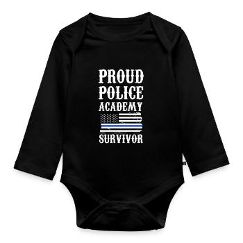 Proud Police Academy Distressed USA Flagg Überle - Body Bébé bio manches longues - noir - Devant