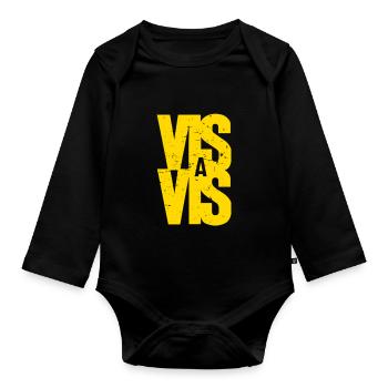 logovisavisgiallo - Baby Bio-Langarm-Body - Schwarz - Vorne