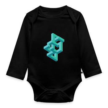 Illusion Optical Illusion - Organic Longsleeve Baby Bodysuit - black - Front