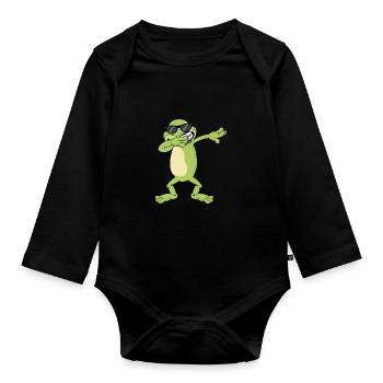 Grenouille Dabbing Dab Gift - Body Bébé bio manches longues - noir - Devant
