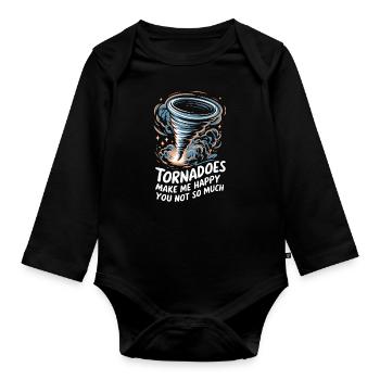 Storm Chasing Tornado Storm Meteorologist - Organic Longsleeve Baby Bodysuit - black - Front