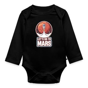 Mars Planète Planète Système Solaire - Body Bébé bio manches longues - noir - Devant