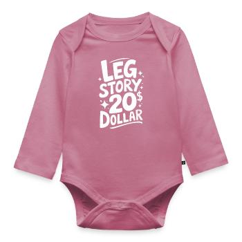 Amputation Disability - Organic Longsleeve Baby Bodysuit - mauve - Front