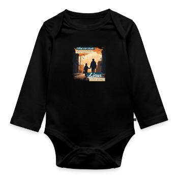 Cloud Wolken Linux Server Admin Nerd Witz - Baby Bio-Langarm-Body - Schwarz - Vorne