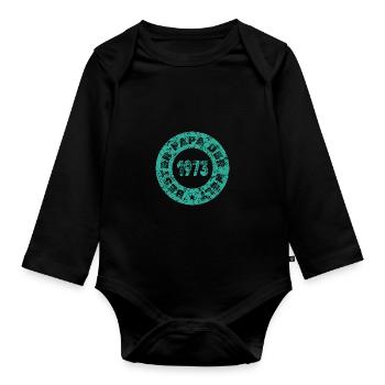 1973 - Organic Longsleeve Baby Bodysuit - black - Front