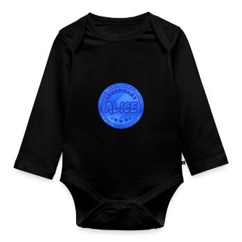 Prénom Alice - Body Bébé bio manches longues - noir - Devant