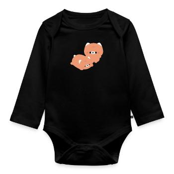 Chat tigré Couple - Body Bébé bio manches longues - noir - Devant