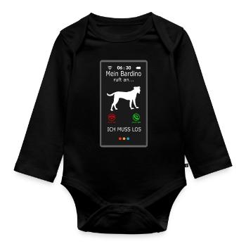 Bardino Majorero Canario appelle drôle en disant - Body Bébé bio manches longues - noir - Devant