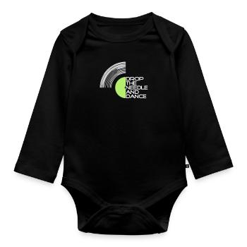 Vinyl - Organic Longsleeve Baby Bodysuit - black - Front