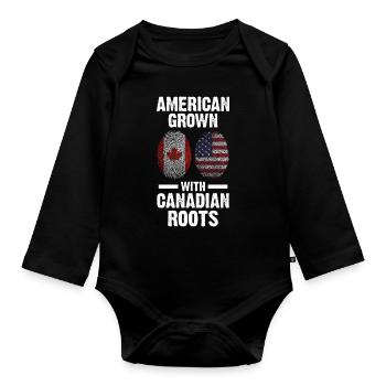 Kanadisch Amerikanisch Kanadisch Amerikanisches Ge - Baby Bio-Langarm-Body - Schwarz - Vorne