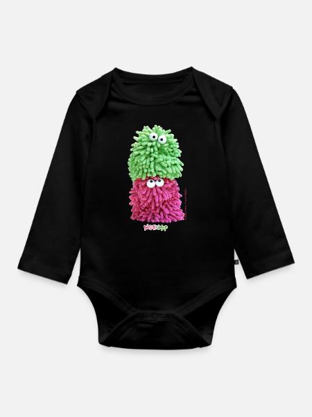 WischMop gestapelt - Baby Bio-Langarm-Body - Schwarz