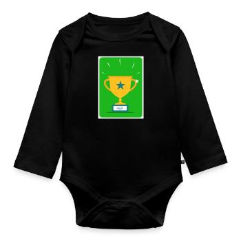 cup - Organic Longsleeve Baby Bodysuit - black - Front