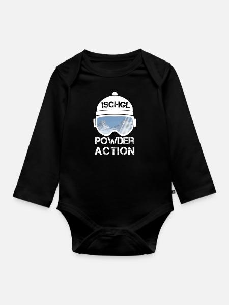 Ischgl Powder Action Geschenk - Baby Bio-Langarm-Body - Schwarz