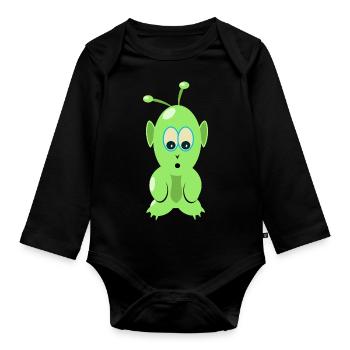 T-shirt martien, pour alien et OVNI fan - Body Bébé bio manches longues - noir - Devant