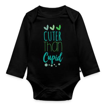 Süßer als Amor - Baby Bio-Langarm-Body - Schwarz - Vorne